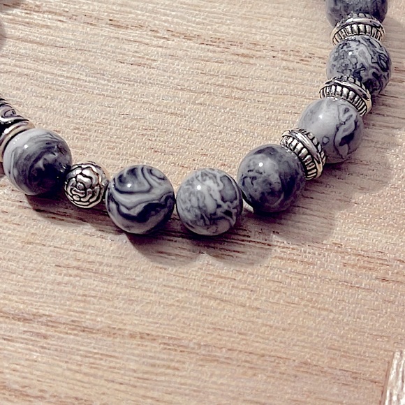 ➡️BOGO!!⬅️ RARE Gray Crazy Lace Agate Spheres w/ Large Slab Amulet Super Unique! - Picture 5 of 9